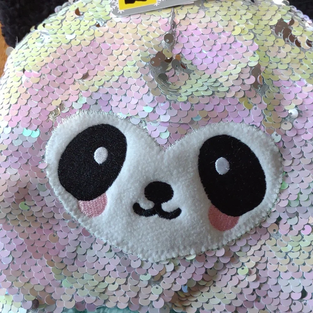 Toddler Girls Hat Sequin Critter Bear warm fuzzy NEW!